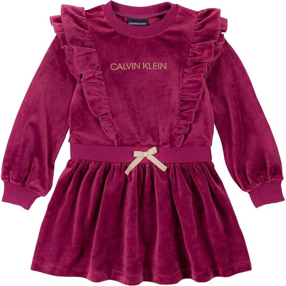 Calvin Klein Baby Girls' Dress, Raspberry Radiance Red, Size 12M - Picture 1 of 1